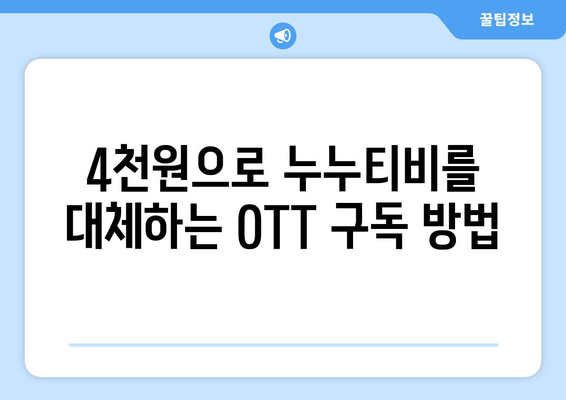 OTT를 4천원에 구독하는 비법: 누누티비 대신하는 방법