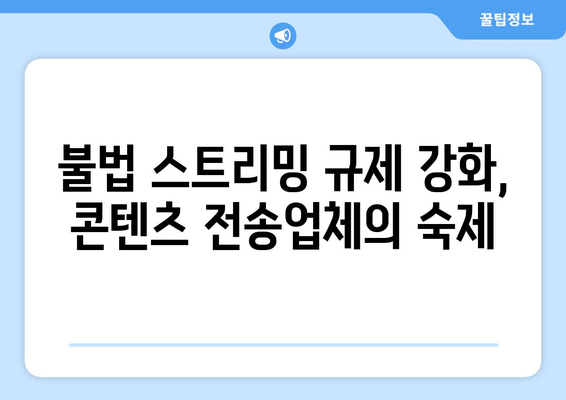 불법 스트리밍 사이트 규제: 콘텐츠 전송업체 의무 부과