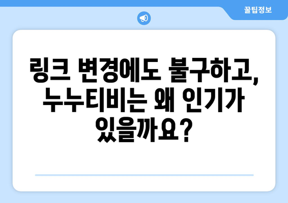 누누티비, 계속해서 링크 변경에도 불구하고 인기 유지