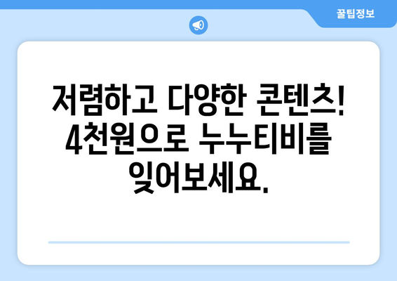 한 달에 4천원으로 누누티비 대체 OTT 서비스