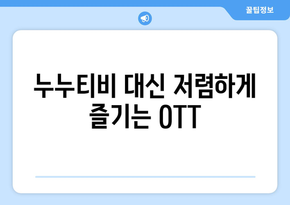 누누티비 대신 한 달에 4,000원으로 OTT를 시청할 수 있는 곳