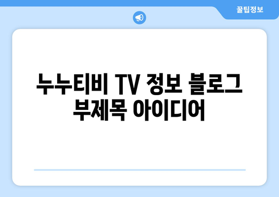 누누티비 TV 정보