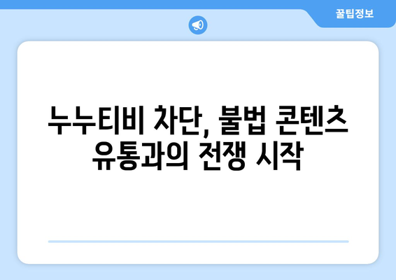 누누티비 재생 방지: 정부의 불법 정보 유통 차단 추진