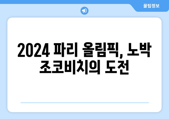 2024 파리 올림픽 예정 출전선수 Новак Джокович