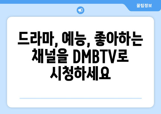 DMBTV로 실시간 TV 시청, 온에어 방송 보기 - 드라마, 예능 채널