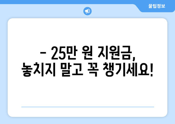 25만 원 지원금이 뭐길래? 이해하는 방법