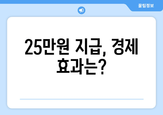 1인당 25만원 지급: 국민 구원의 희망인가 가계 부채의 증가인가?