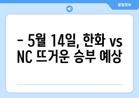 한화 이글스 vs NC 다이노스 경기 시청 (2024년 5월 14일)