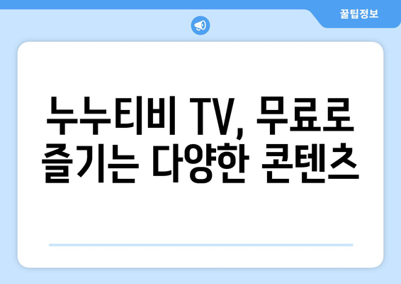 누누티비 TV에 관하여: 알아두면 좋은 사실