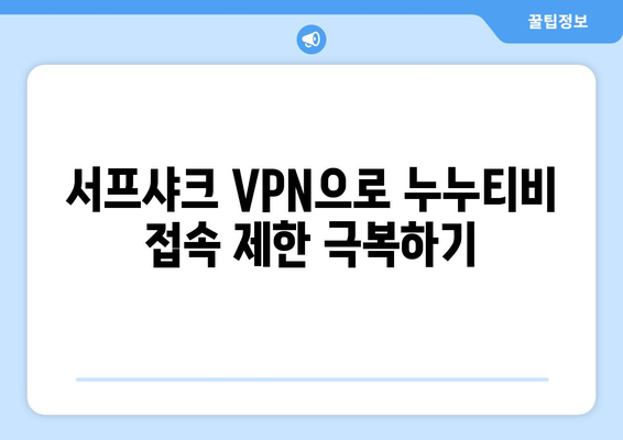 서프샤크를 활용한 안전한 VPN 시청: 누누티비 시청 꿀팁