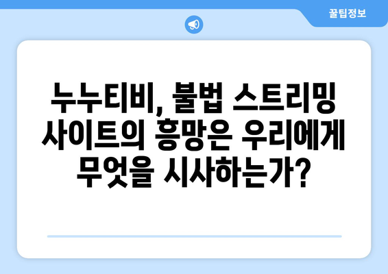 누누티비 엔터테인먼트: 불법 스트리밍 사이트의 흥망 성쇠