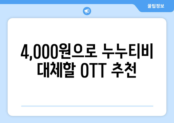 4,000원으로 OTT를 구독하는 방법: 누누티비 대체 방법