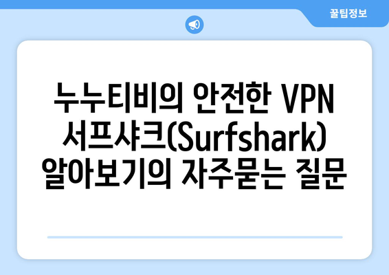 누누티비의 안전한 VPN 서프샤크(Surfshark) 알아보기