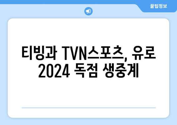 유로 2024 중계: 티빙과 TVN스포츠 단독 방영, 스포티비 불방영 확인