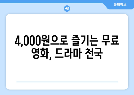 한 달에 4,000원으로 OTT를 대체할 수 있는 곳