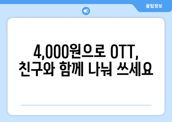 4,000원으로 OTT 가입하는 방법