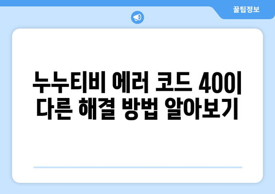 누누티비 에러 코드 400: 지리적 제한 해결하기