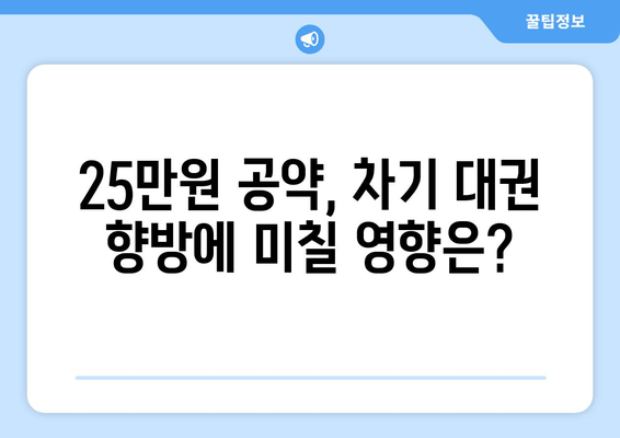 이재명의 25만원 지원금, 차기 대권 승산에 도움 될까?