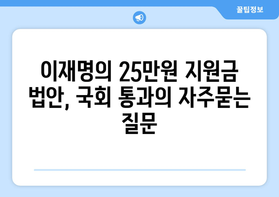 이재명의 25만원 지원금 법안, 국회 통과