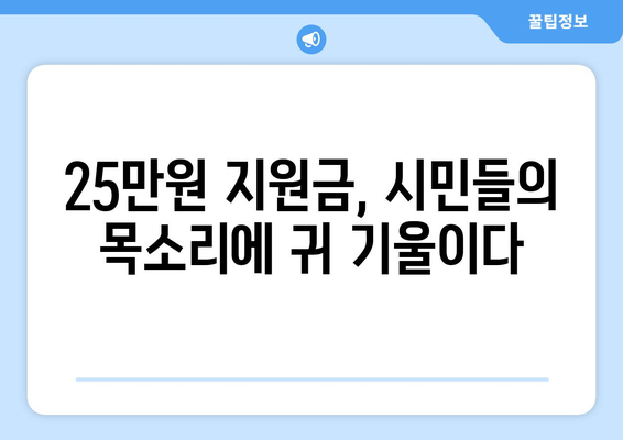 이재명의 25만원 민생 회복 지원금: 차리리보다 나은 선택