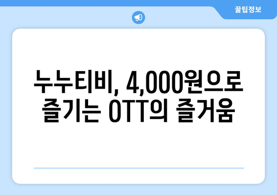 누누티비에 4,000원으로 OTT 구독하는 방법