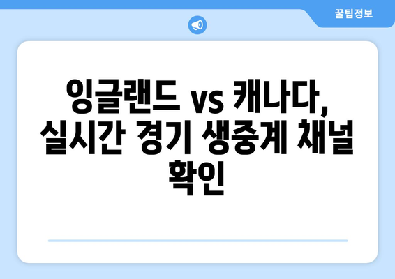 2024년 월드컵 잉글랜드 vs 캐나다 중계 모바일 중계 정보