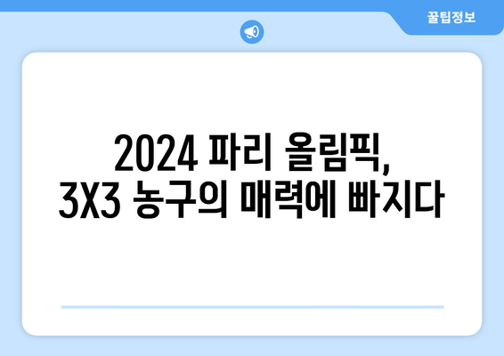 2024년 파리 올림픽 3X3 농구 정보 및 픽토그램