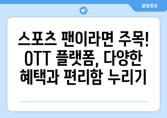 국내 OTT 스포츠 중계 채널 소개