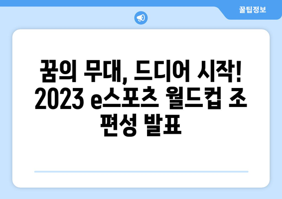 e스포츠 월드컵 조 편성 및 중계 시간표