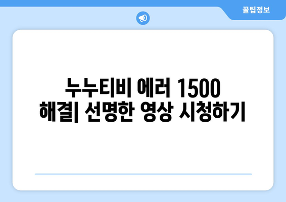 누누티비 에러 코드 1500: 영상 왜곡 문제 해결