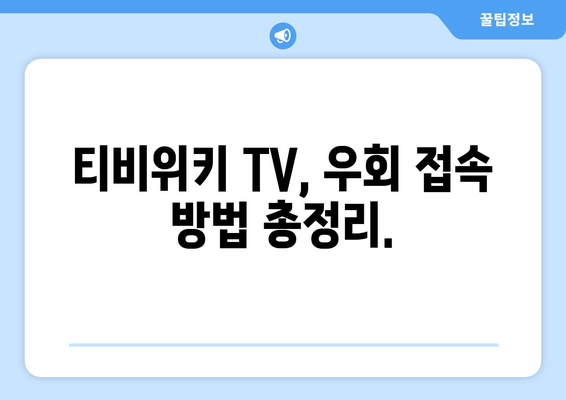 티비위키 TV 우회 사용 방법