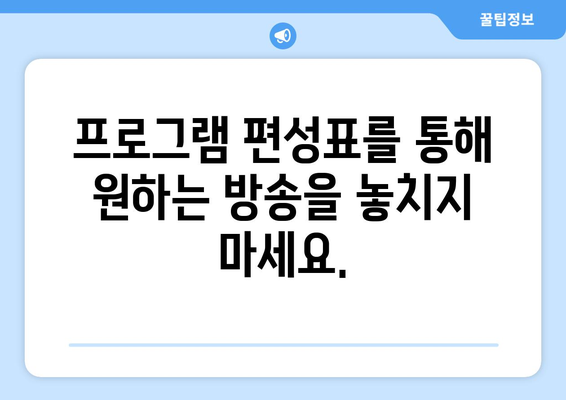 티비위키, 코티비씨, 티비몬, 누누의 프로그램 편성표