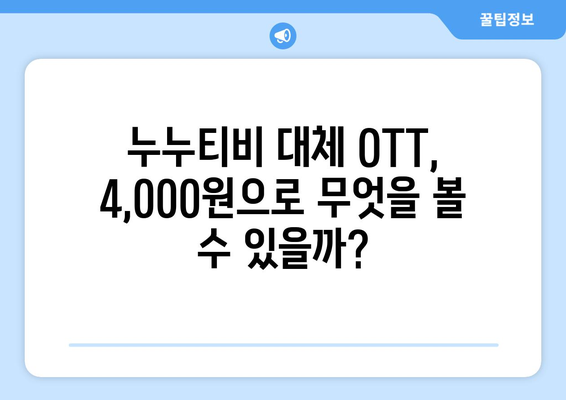 누누티비 대체 OTT 플랫폼 월 4,000원서