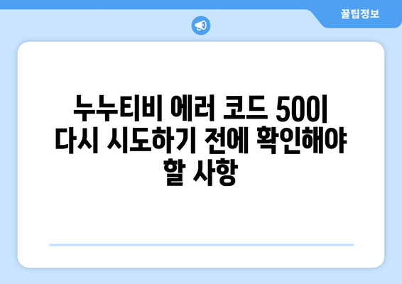 누누티비 에러 코드 500: 파일 재생 중 오류 처리