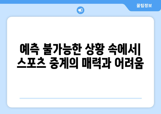 라이브 스포츠 중계의 도전과 보상