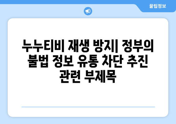 누누티비 재생 방지: 정부의 불법 정보 유통 차단 추진