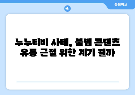 제2의 누누티비 봉쇄: 불법 콘텐츠 유통 업체에 의무 부과