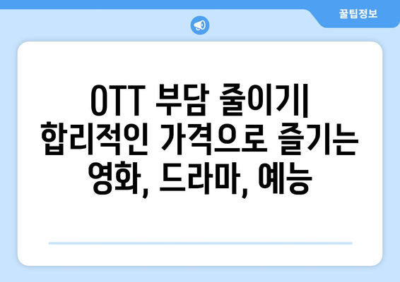 달에 4,000원으로 OTT 이용 가능한 플랫폼