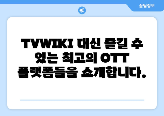 TVWIKI를 대체하는 최고의 OTT 사이트