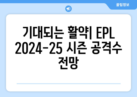 EPL 2024-25 시즌 최고의 공격수 후보