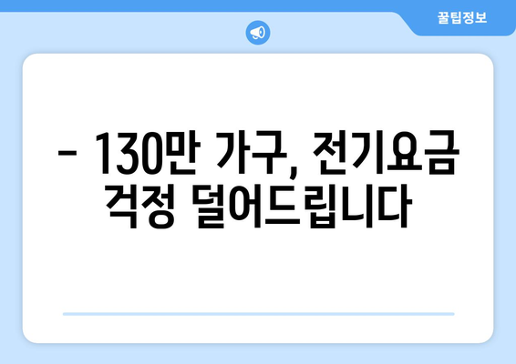 130만 가구에 에너지 취약계층 전기요금 지원