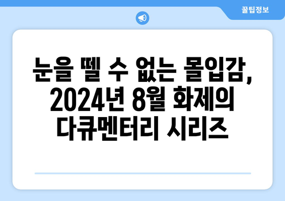 OTT 다큐멘터리 시리즈 특집: 2024년 8월 화제의 작품들