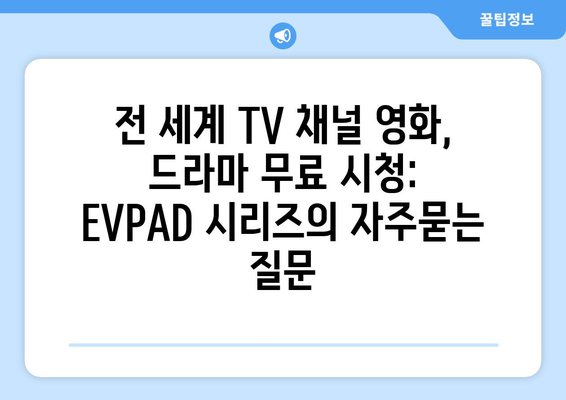 전 세계 TV 채널 영화, 드라마 무료 시청: EVPAD 시리즈