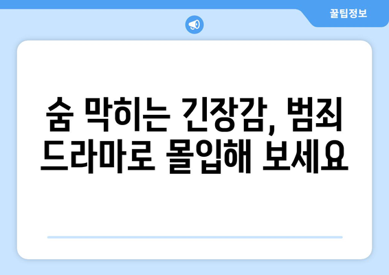 긴장감 넘치는 범죄 드라마: 2024년 8월 OTT 추천작