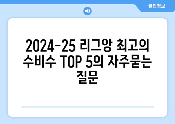 2024-25 리그앙 최고의 수비수 TOP 5