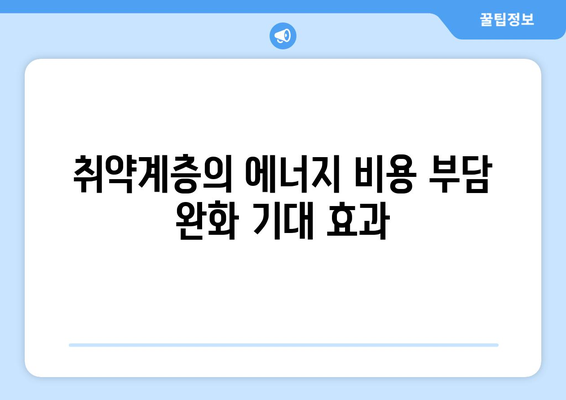 취약계층 전기요금 지원 확대, 에너지 바우처 발급 대상 증가