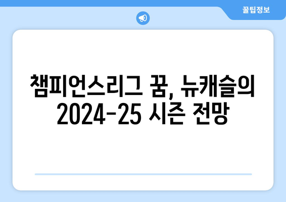 EPL 2024-25: 뉴캐슬의 챔피언스리그 도전