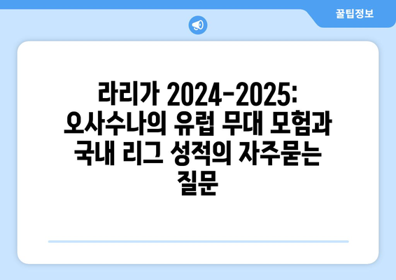 라리가 2024-2025: 오사수나의 유럽 무대 모험과 국내 리그 성적