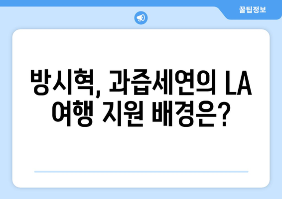 하이브 방시혁의 선행?: BJ 과즙세연 LA 여행 도움의 진실