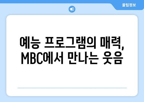 MBC 대표 드라마 예능 무료 시청하기